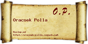 Oracsek Polla névjegykártya